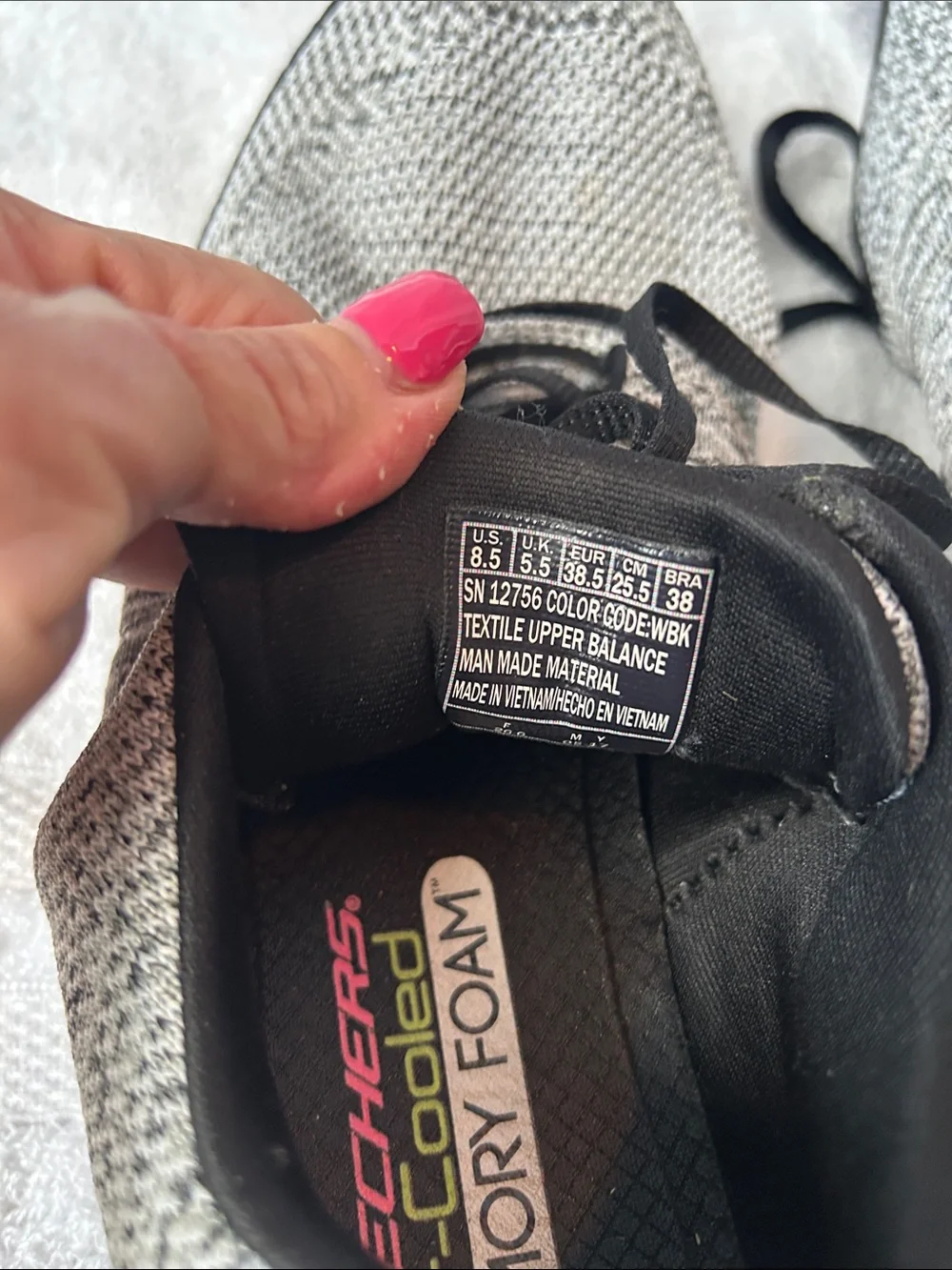 Skechers Gray and Black Knit Athletic Sneakers